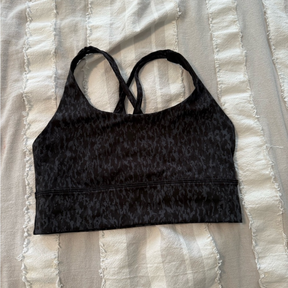 Lululemon Athletica Black Patterned Sports Bra